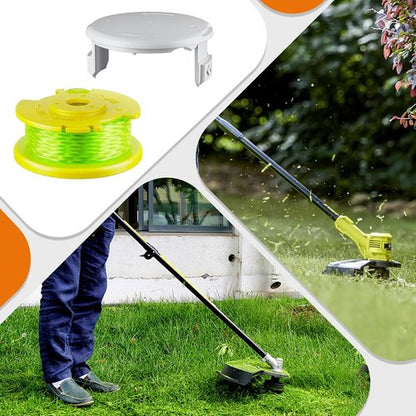 Hart 7-Pack .080" String Pre-Wound Spool - Compatible with Auto-Feed Trimmer | Includes 6 Spools & 1 Cap