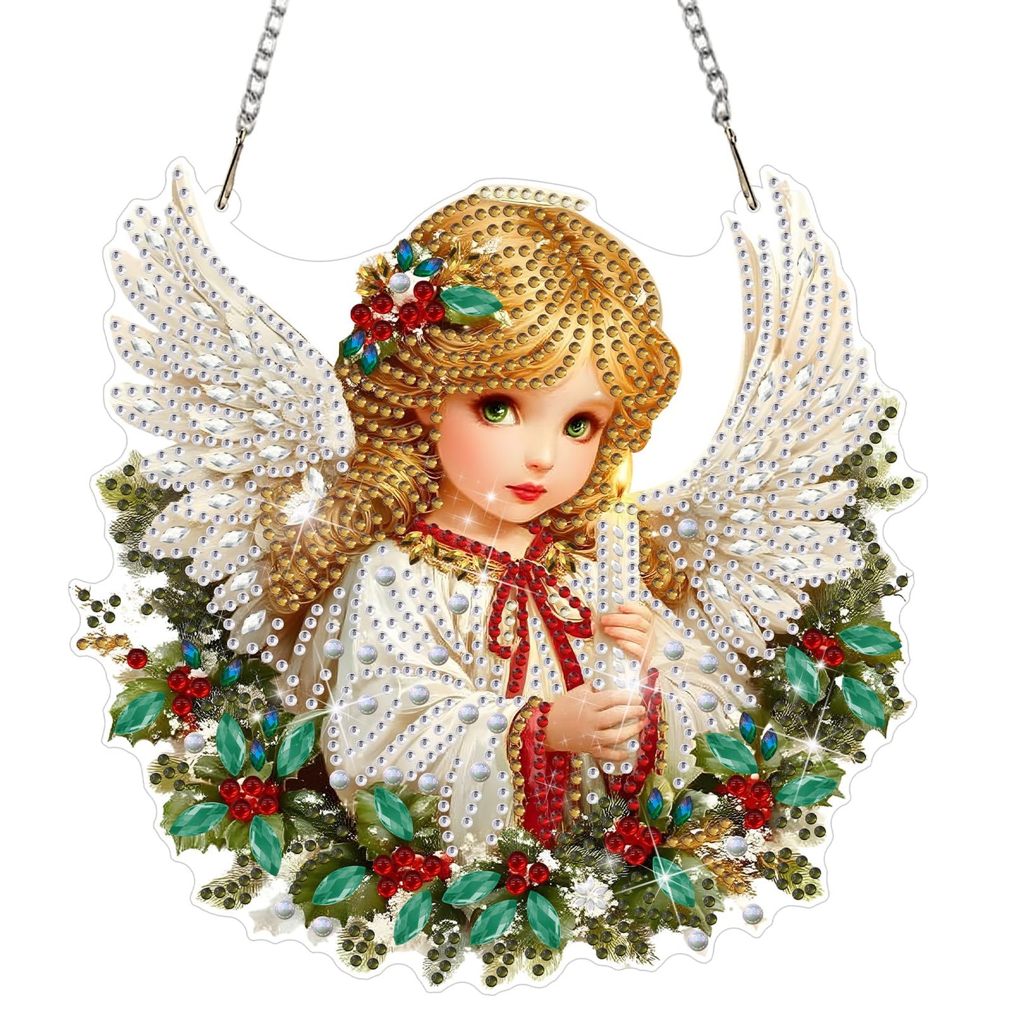 DOMROM Hanging Diamonds Art Kits for Adults, Girl DIY Special Shaped Diamond Painting, Gem Art Suncatcher Ornament for Home Window Wall Decor