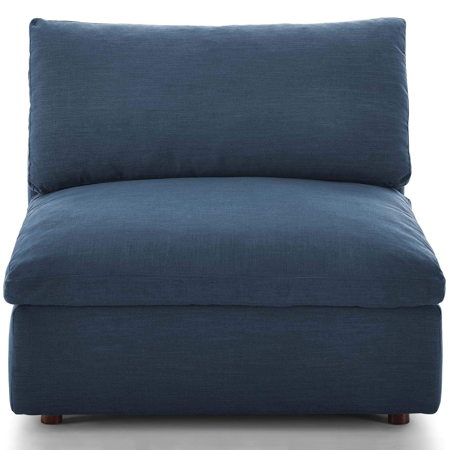 Modway Commix Down-Filled Overstuffed Upholstered Sectional Sofa Armless Chair in Azure