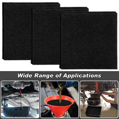 Dilsuaco 3 Pcs 22'' Oil Drain Splash Pad, Heat-Resistant Square No-Splatter Pad fits Most Oil Drains Anti Oil Splash Pad for Car Oil Changing Drain Pan Transmission, Black