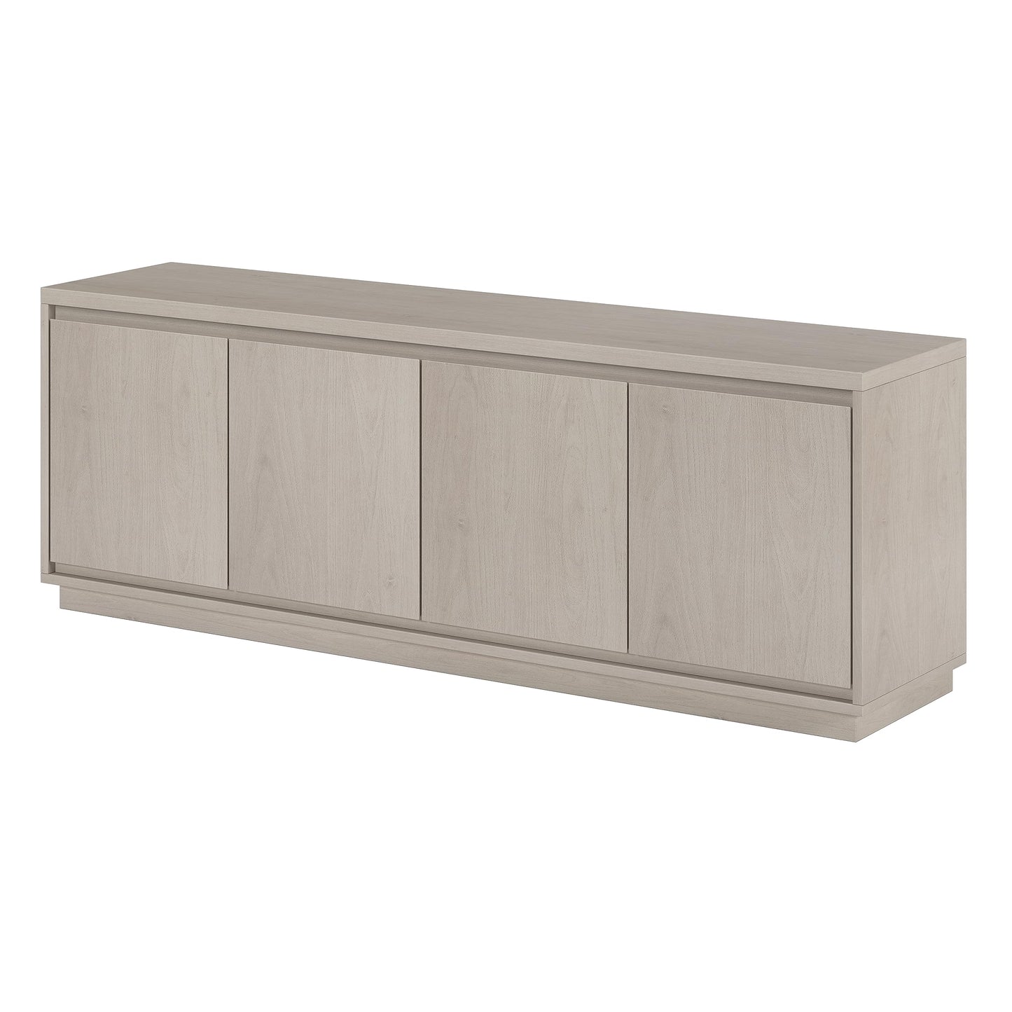 Henn&Hart TV Stand for TVs up to 75'' with 2 Concealed Storage Cabinets and Adjustable Shelves for Living Room, Family Room, or Office, Alder White