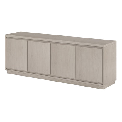 Henn&Hart TV Stand for TVs up to 75'' with 2 Concealed Storage Cabinets and Adjustable Shelves for Living Room, Family Room, or Office, Alder White