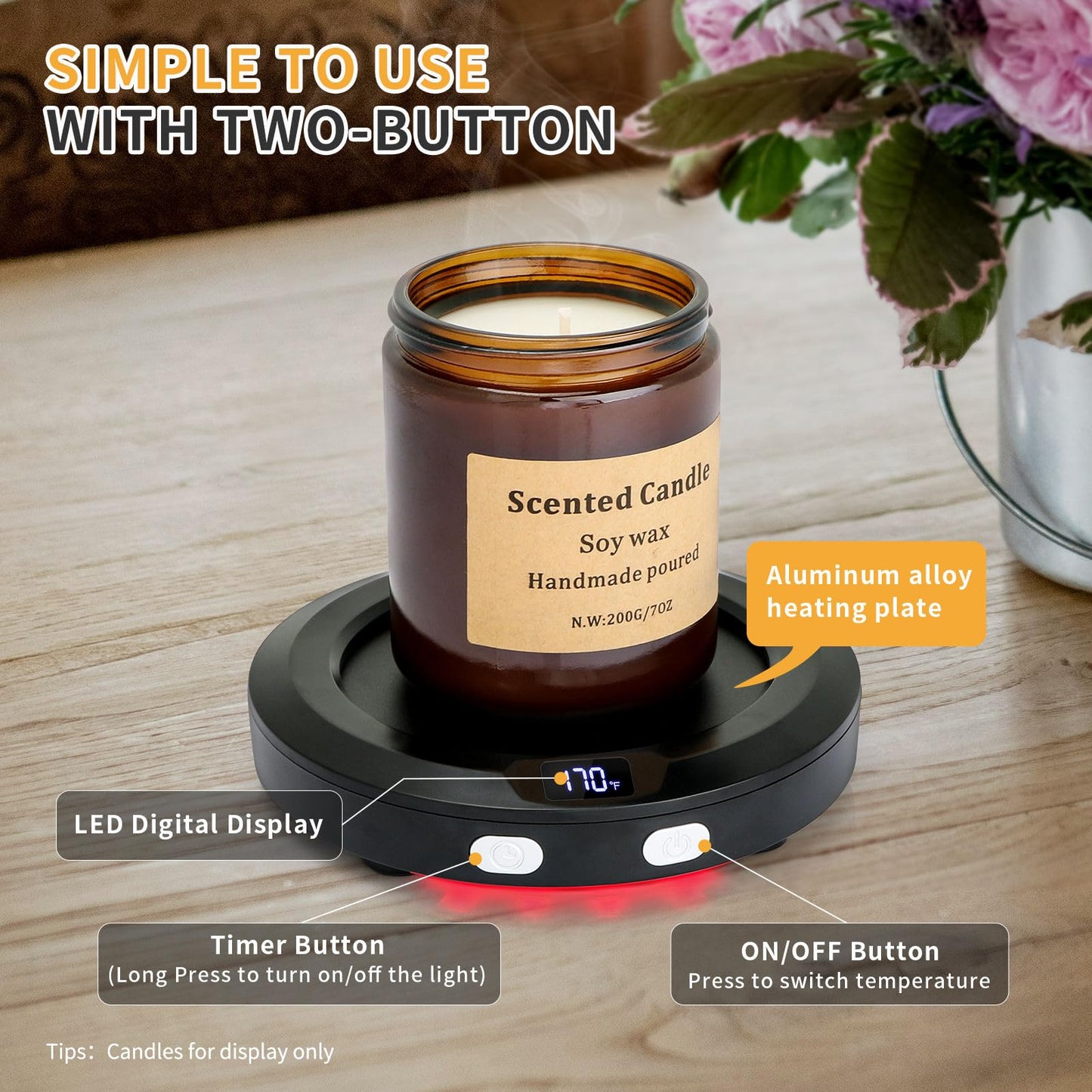VOBAGA Coffee Mug Warmer with 2-12H Auto Shut Off & 3 Temperature Setting for Desk Candle Warmer Plate Coffee Accessories Gift（No Mug）