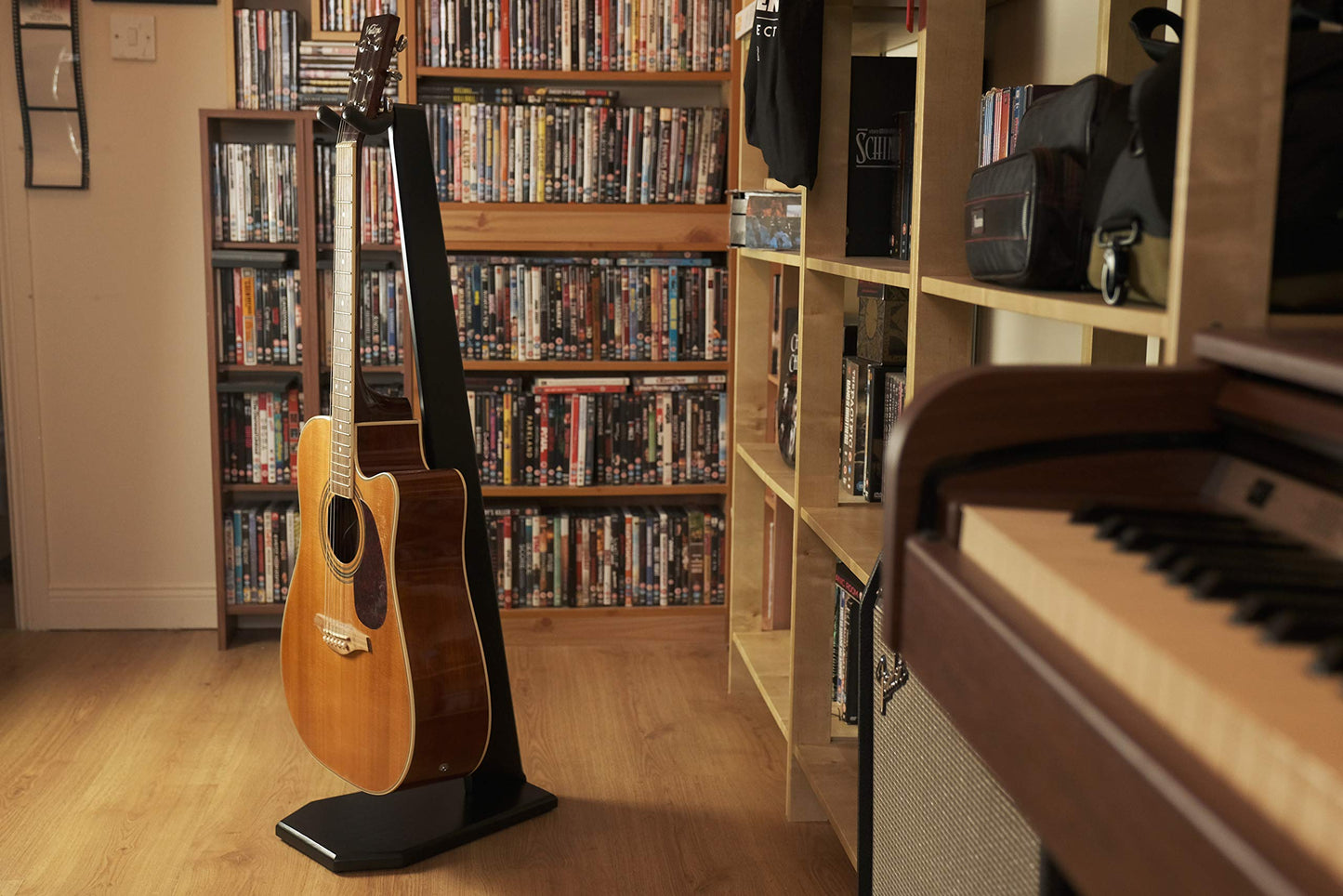 Ruach GS-5 Wooden Acoustic Guitar Stand Hanger for Acoustic and Electric Guitar - Black