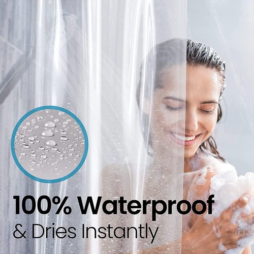 LiBa Waterproof Shower Curtain - Premium Non-Toxic PEVA with Rust-Proof Grommets | 72x72 Inches