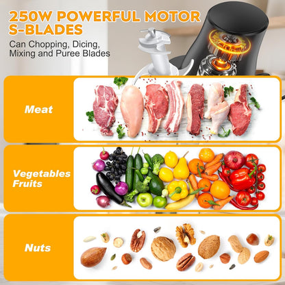 Skiennix Electric Chicken Shredder Tool - 250W Multifunctional Meat Grinder for Chicken, Fruits & Veggies (Black)