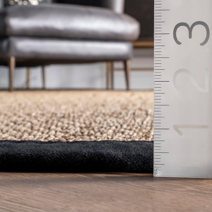 nuLOOM 2x3 Elijah Seagrass Area Rug, Black, Solid Farmhouse Style, Natural Fiber for Bedroom, Dining Room, Office