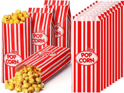 Sherr 1000 Pcs 1oz Popcorn Bags Bulk Red Retro Stripes Disposable Popcorn Bags for Movie Nights Circus Carnival Party Favors Birthday Party Event Supplies Machine Accessories