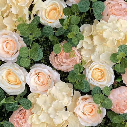 GOUZIBHD Silk Rose Flower Panels Flower Wall Panel Floral Backdrop, Artificial Flower Wall Panels 16 X 24 in Flower Wall Mat, for Wedding Party Nursery Home Decor(Size:12PCS)