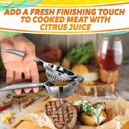 Stainless Steel Lemon Squeezer – Lemon Juicer Squeezer Manual Citrus Juicer | Dishwasher Safe Citrus Press | Corrosion-Resistant | Effortless Maximum Juice Extraction for Lemons, Limes, Oranges & More