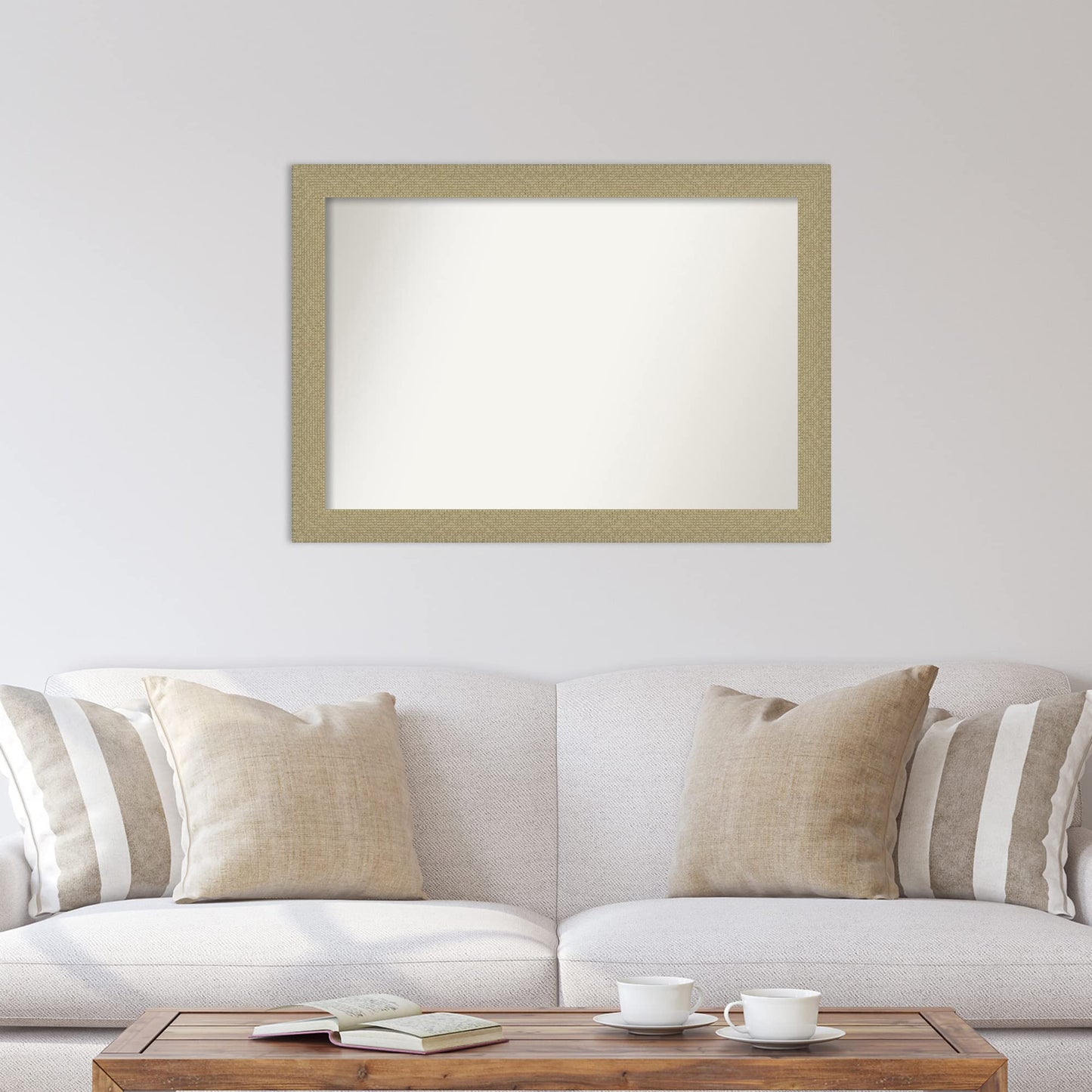Amanti Art Gold Wall Mirror 28x40 Mosaic Gold Rectangle Bathroom Mirror for Wall Decor Living Room, Large Casual Frame, Hangs Horizonally and Vertically, Bathroom Decor, Non-Beveled Edge