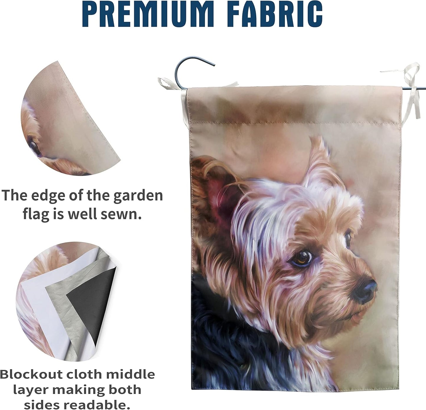 Yorkie Dog Garden Flag Welcome - Double Sided Small Yorkie Mom Banners and Flags 12 x 18 for Outdoor Seasonal