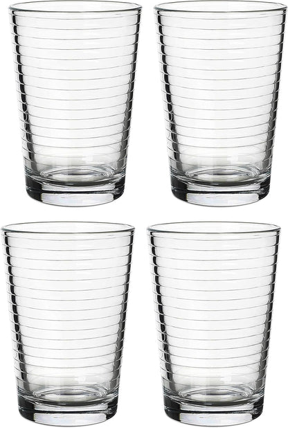 Juice Glasses Set of 4, 7 oz. Durable Drinking Tumblers for Soda, Water, Milk, and Spirits, Dishwasher Safe