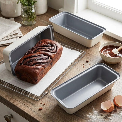 13x4 Inch 3-Pack, Loaf Pan Nonstick Carbon Steel Bread Pan for Even Baking, Long Baking Pan for Homemade Sourdough