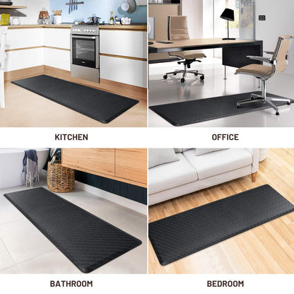 HappyTrends Kitchen Mat Cushioned Anti-Fatigue Floor Mat,17.3"x60",Thick Waterproof Non-Slip Heavy Duty Ergonomic Comfort Rug for Kitchen,Floor,Office,Sink,Laundry,Black