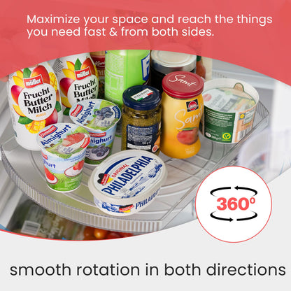 Wyliepop Lazy Susan for Refrigerator - 360° Turntable Refrigerator Organizer and Storage Tray for Fridge, Cabinet & Pantry - Rectangle Lazy Susan (16.5"x11.5"x1.5")