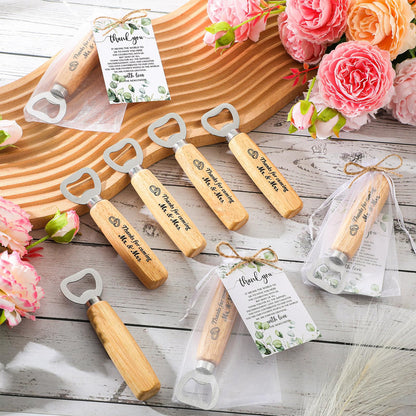 Dandat 100 Set Wedding Favors: Bottle Opener, Thank You Cards, Organza Bags & Jute Twine for Party Favors & Decoration