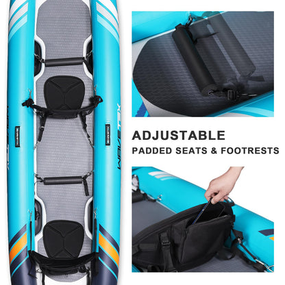 ANNTU Inflatable Kayak 2 Person, Lightweight and Durable Tandem Kayak, Blow Up Kayaks for Adults - Unleash the Joy of Tandem Paddling on Rivers, Lakes and Coastal Waters