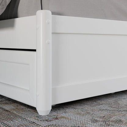 AFI, Clayton Queen Platform Bed with Panel Footboard & Storage Drawers, White