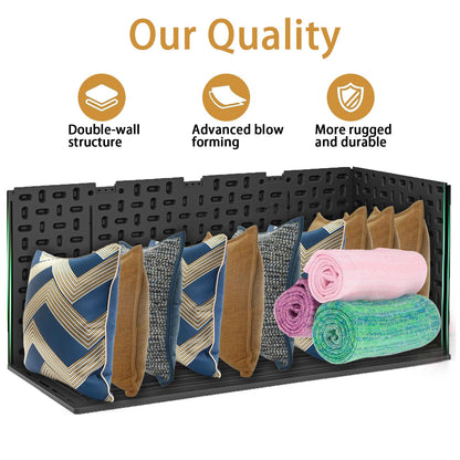 LANTRO JS 230 Gallon Deck Box Waterproof, Outdoor Storage Box Waterproof Lockable with Divider and Lifter Prevent Water Seeping into from Floor for Patio Cushions