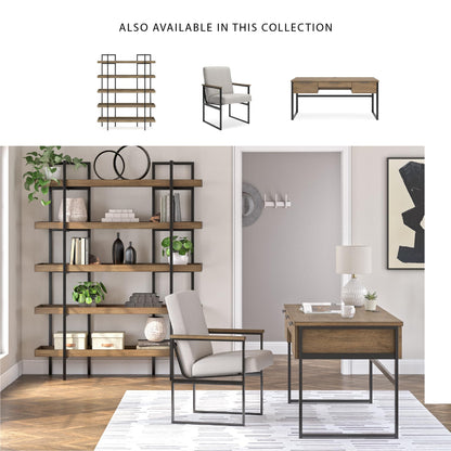 Signature Design by Ashley Montia Industrial Freestanding 5-Tier 76" Etagere Bookcase, Light Brown