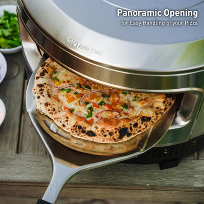 Solo Stove Pi Prime Pizza Oven Outdoor - Gas,Propane - Portable Pizza Oven with Cordierite Stone Cooking Surface - Demi-Dome Design - Wide-Mouthed Opening - Stainless Steel