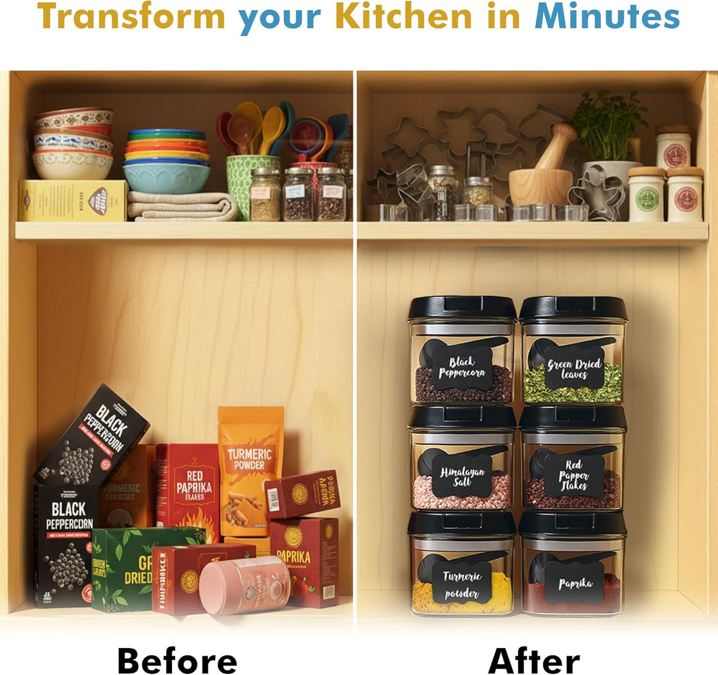 6 6 0.5L 2.1 Shazo PC Airtight Food Storage Containers + Spoons Included - BPA Free Plastic Snack & Spice Containers
