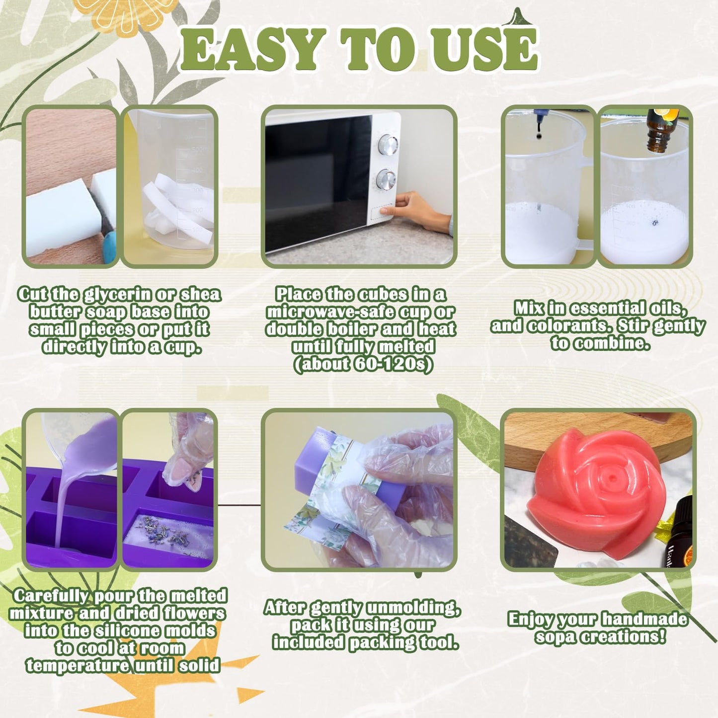THALUNA Soap Making Kit, Soap Making Kit for Adults - Shea Butter Glycerin Melt and Pour Soap Base, Molds, Dye, Fragrances, Dried Flowers, DIY Craft for Kids Beginners Girls, Gift Boxes for Women