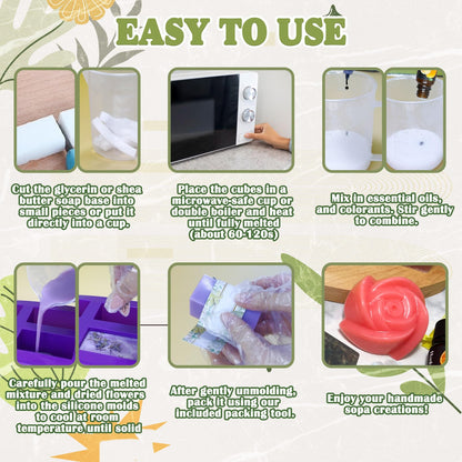 THALUNA Soap Making Kit, Soap Making Kit for Adults - Shea Butter Glycerin Melt and Pour Soap Base, Molds, Dye, Fragrances, Dried Flowers, DIY Craft for Kids Beginners Girls, Gift Boxes for Women
