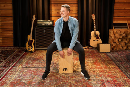 Pickup String Cajon Box Drum with Electronics for Amp or PA System and Snare Effect — NOT MADE IN CHINA — Play with Your Hands, Baltic Birch, 2-YEAR WARRANTY