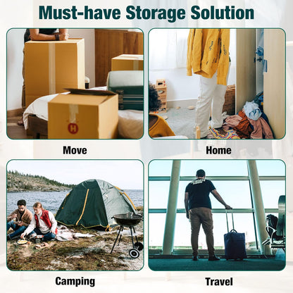 Skiennix Vacuum Storage Bags - 10 Medium Space Saver Seal Bags with Travel Hand Pump