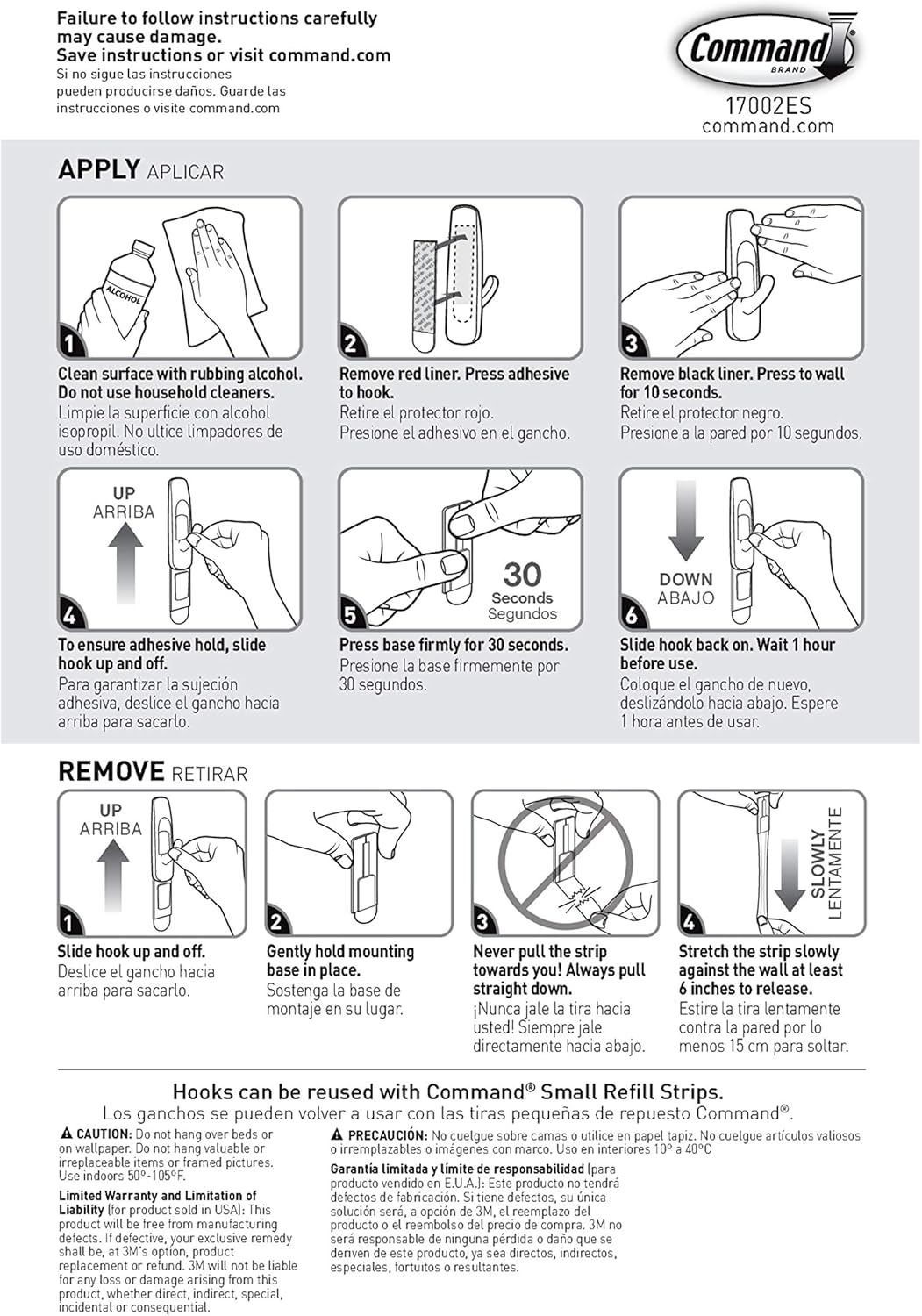 Command Small Utility Hooks, 2-Hook, 6-Pack - Organize Damage-Free