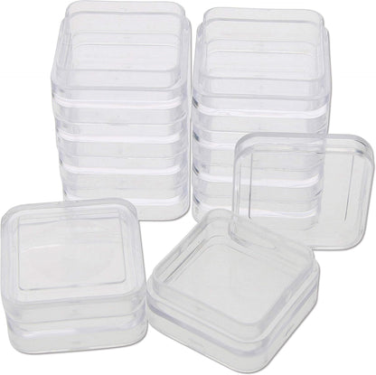 The Beadsmith Personality Case, 2 Clear Square Stacker Jars for Storage of Small Items, Crafts, and Jewelry