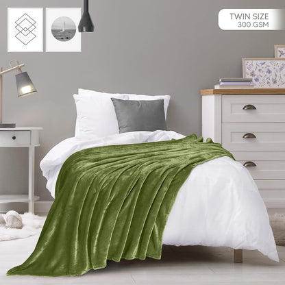 Utopia Bedding Fleece Blanket - Twin Size Olive (60x80 Inches) | Ultra Soft, Warm & Cozy All-Season Decor