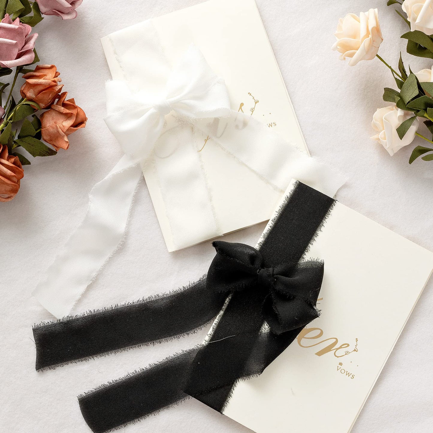JEDIA Halloween Ribbon, 3 Rolls Black Chiffon Silk Ribbons, 1.5" x 7Yd Ribbon Set for Gift Wrapping, Wedding Invitations, Bouquet Wrap, Bridal Bouquets, DIY Crafts