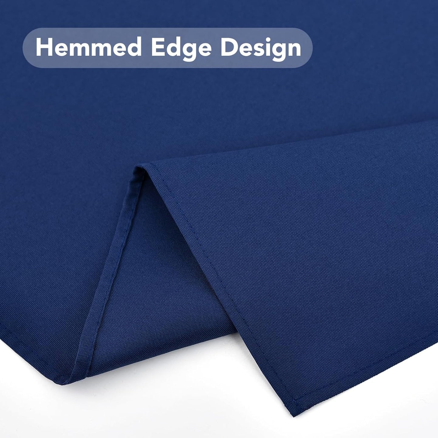 24x24 inch, NEWISHER Navy Blue Square Tablecloth Heavy Duty Polyester Fabric Table Cloth, Washable Solid Reusable Table