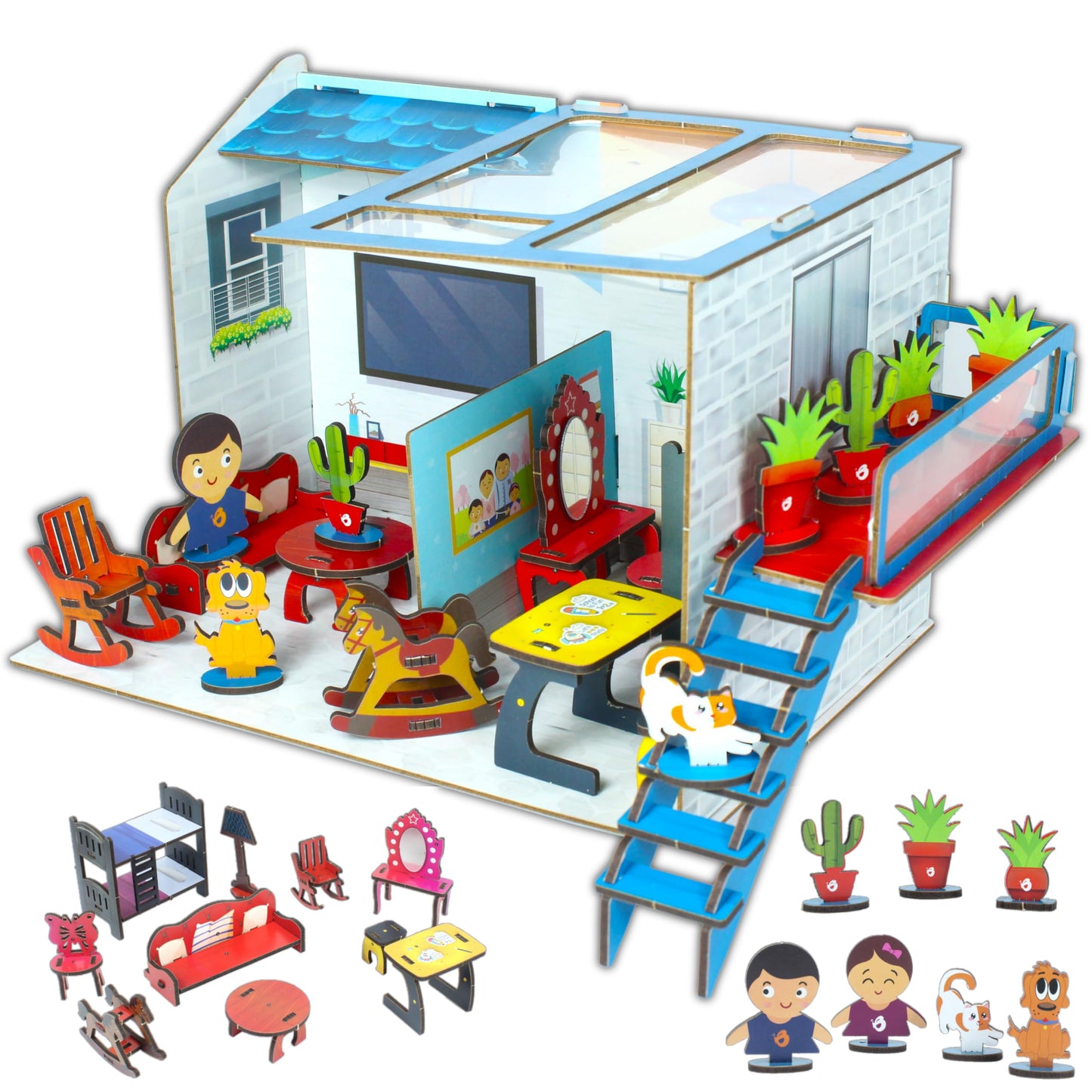 DIY Dollhouse Kit for Girls Ages 5–9 | Miniature House 3D Puzzle with Furniture & Accessories | Build & Play STEM Craft Kit for Girls 5 6 7 8 9 10
