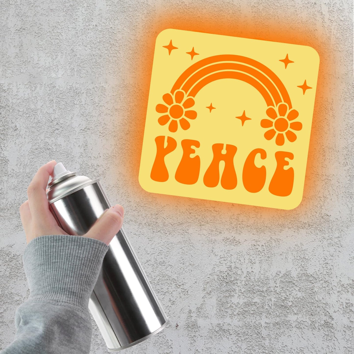 36pcs Groovy Hippie Drawing Stencils for Kids 8 Inch Sidewalk Chalk Stencils Painting Spring Gifts Large Washable Reusable Retro Boho Themed Primary Shape Template for Kids Toddlers Preschool