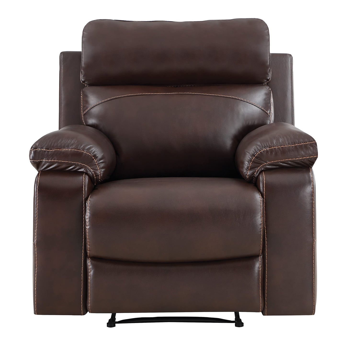 OSP Home Furnishings Bryson Ultra Soft Faux Leather Recliner with Premium Plush Padding and Manual Recline, Espresso