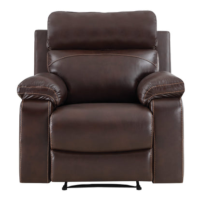 OSP Home Furnishings Bryson Ultra Soft Faux Leather Recliner with Premium Plush Padding and Manual Recline, Espresso
