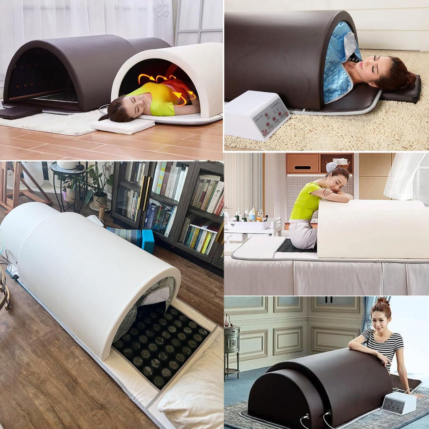 piudoiliy Infrared Sauna Dome, Near Zero EMF Function, 1200W, Portable Home Sauna with Therapeutic Jade Stones, Infrared Photon Light, Steam Tent (White)