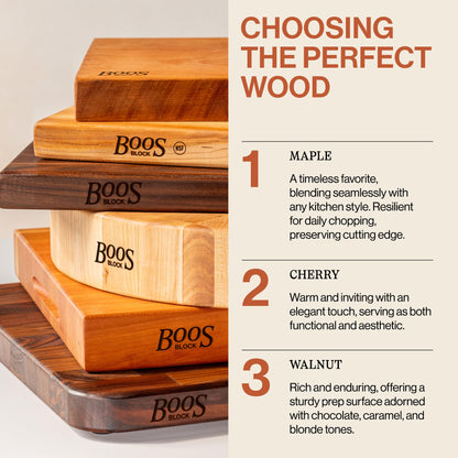 John Boos Rectangular Wooden Blended Cherry Counter & Island Top Cutting Board 24”x25” – 1.5” Thick, 25-lb Non-Reversible Countertop Butcher Block with Eased Edges & Edge-Grain – Made in the USA