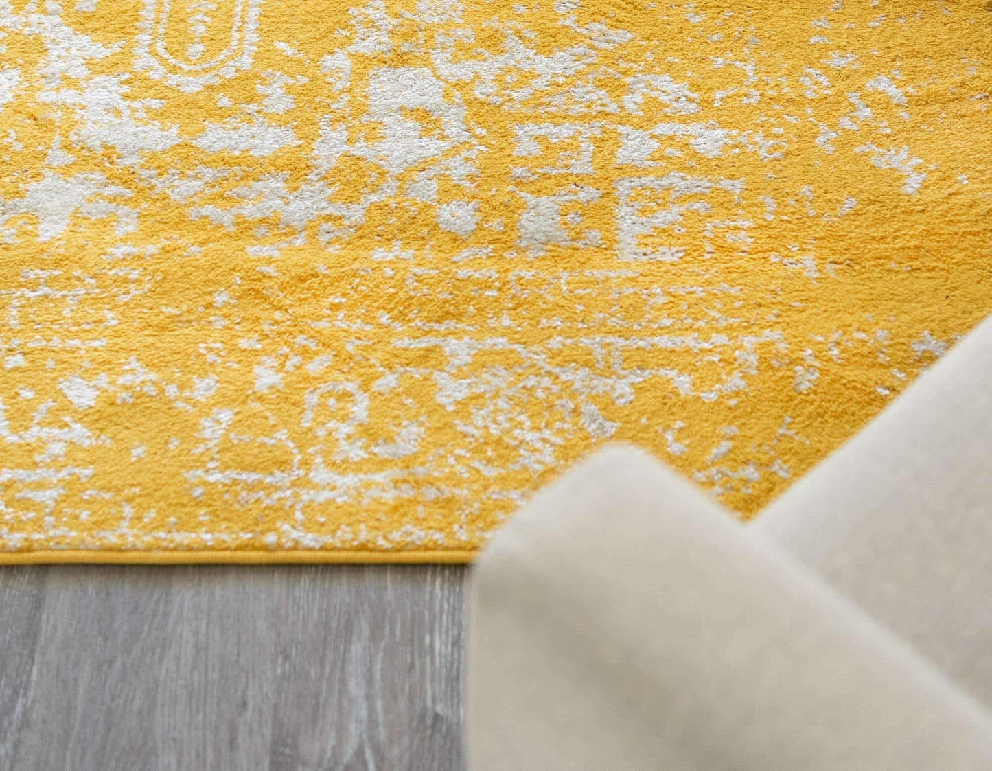 Unique Loom Richmond Collection Area Rug - Medallion (10' x 13' 1" Rectangle, Yellow/ Ivory)