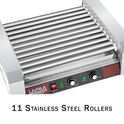 Great Northern Popcorn, 876071RCM, Hot Dog Grill with 11 Stainless Steel Rollers for 30 Hot Dogs or Sausages, Gray
