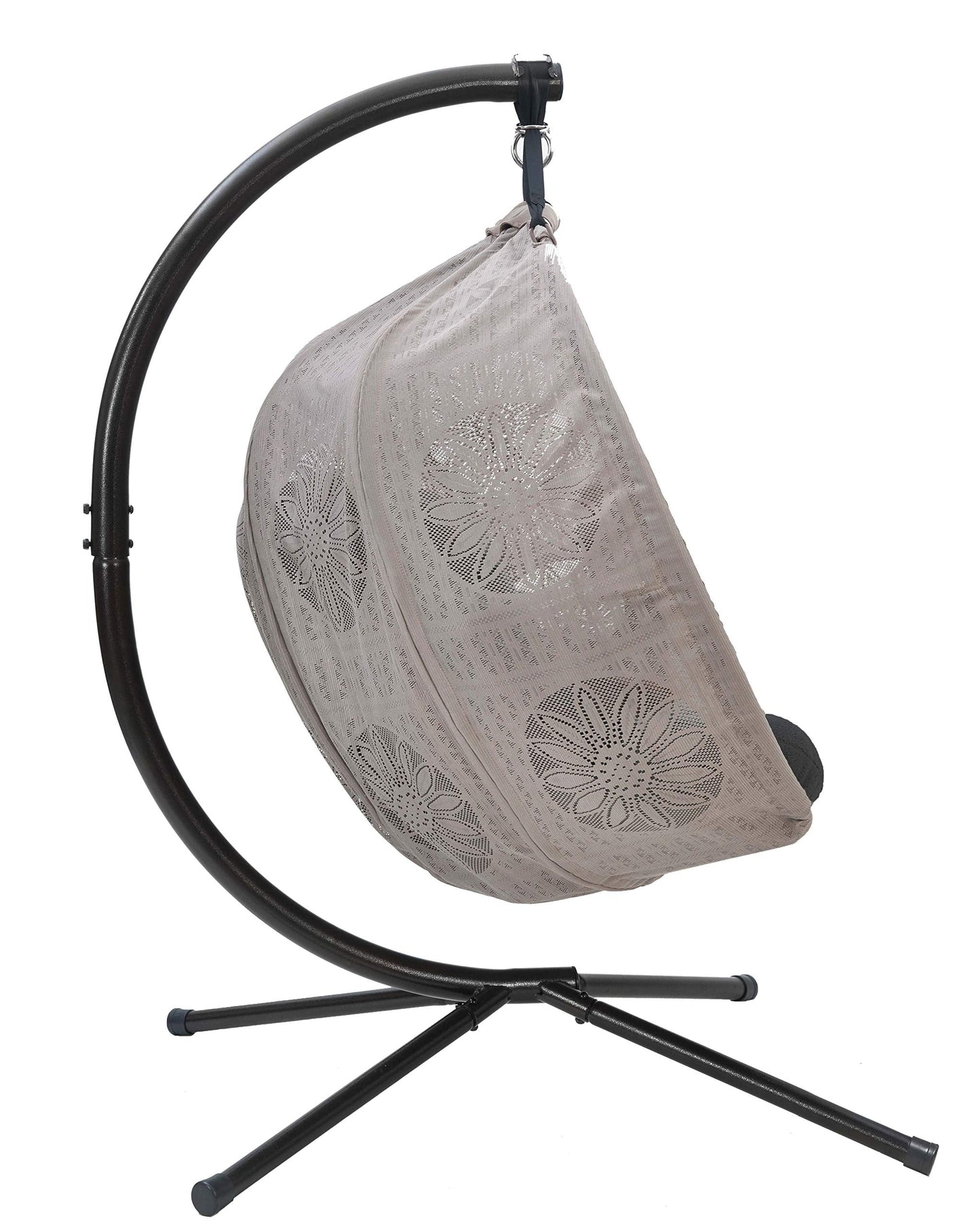 FlowerHouse Hanging Pumpkin Patio Chair - Dreamcatcher Black Cushion