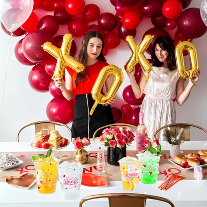 50 Pcs Galentines Day Plastic Cups 12oz Galentines Gang Disposable Clear Plastic Cups Girl Gang Valentines Day Decorations for Ladies Celebration Party Favor Girls Ladies Galentine Decor Supplies