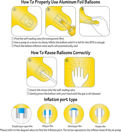 Skiennix 40-Inch Gold Number Balloons - Helium Foil Mylar Birthday Party Decorations