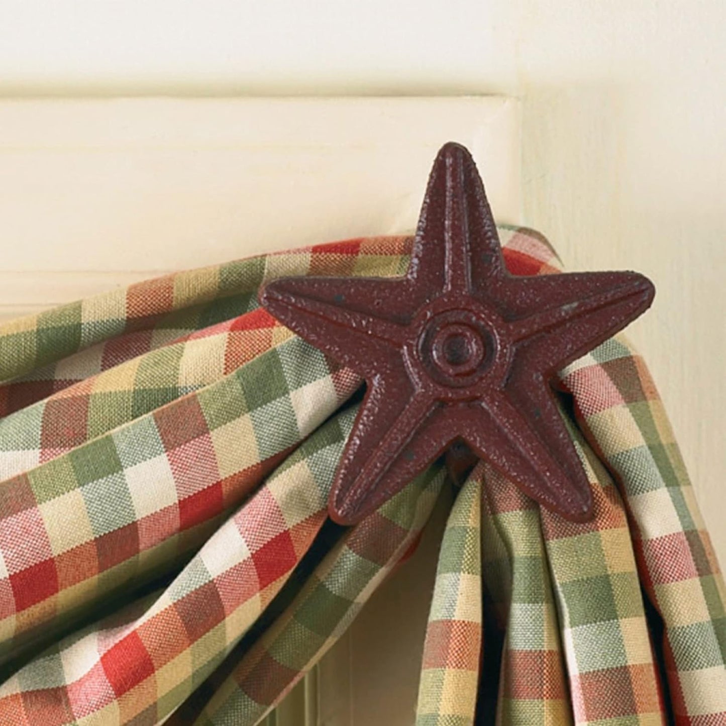 Park Designs Cast Star Curtains Hook Pair, Red