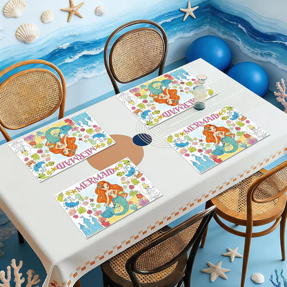 15Packs 17X11Inches Mermaid Crafts for Kids Coloring Placemats with Thankful - Fall Art Activities for Friendsgiving