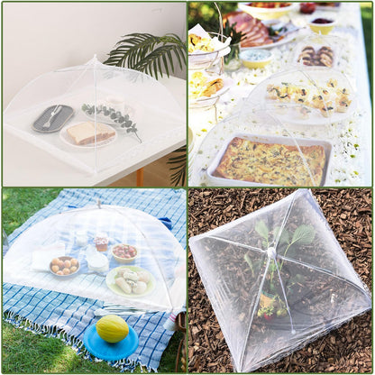 6 Pack Food Covers for Outdoors Mesh Screen Include 2 Extra Large (40"X 24") & 4 Standard (17"X 17") Food Tents Collapsible and Reusable Mesh Food Covers for Outside, BBQ Party Supplies, Fruit